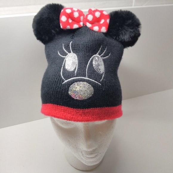 minnie pom pom beanie